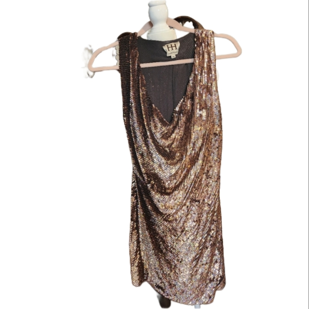 Rose gold Rainbow Sequin Mini Party Cocktail Bachelorette Las Vegas Club Dress